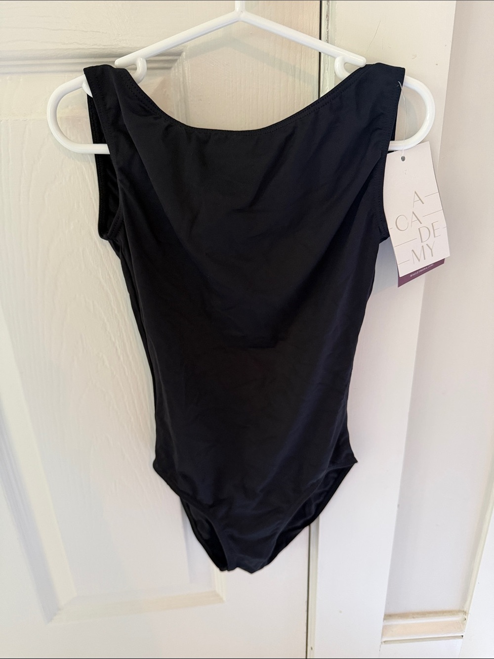 Ballet Rosa “Bella” Black Boatneck Scoop Neck Leotard